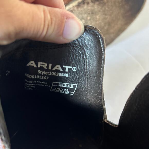 Ariat Womens Size 9.5B Dixon Brown R Toe Snake Print Booties Western Cowgirl - Picture 4 of 5